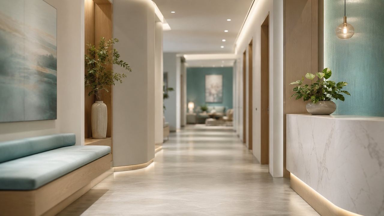 Modern clinic corridor